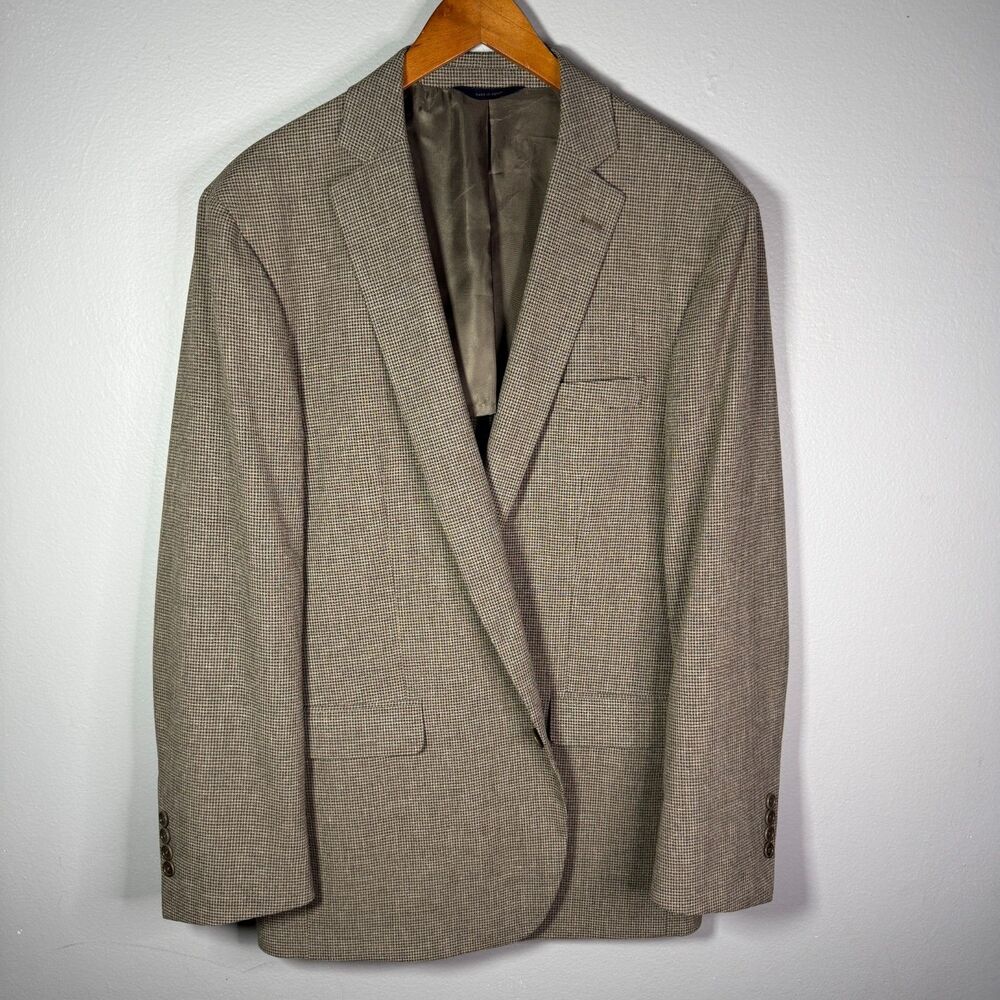 Brooks Brothers Regent Fit Houndstooth Wool Blend Sport Coat Blazer Mens 44R